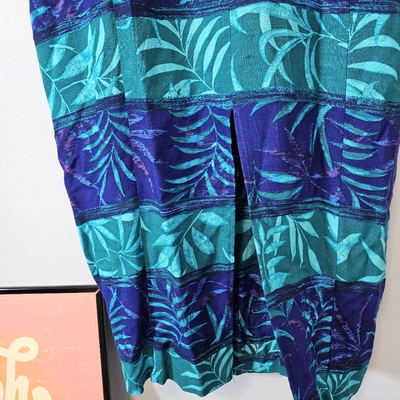 Vintage 80s botanical dress - Picture 7 of 8